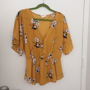 Super Cute Yellow Floral Top